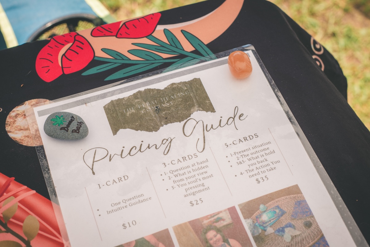 pricing and service menu for reiki healer