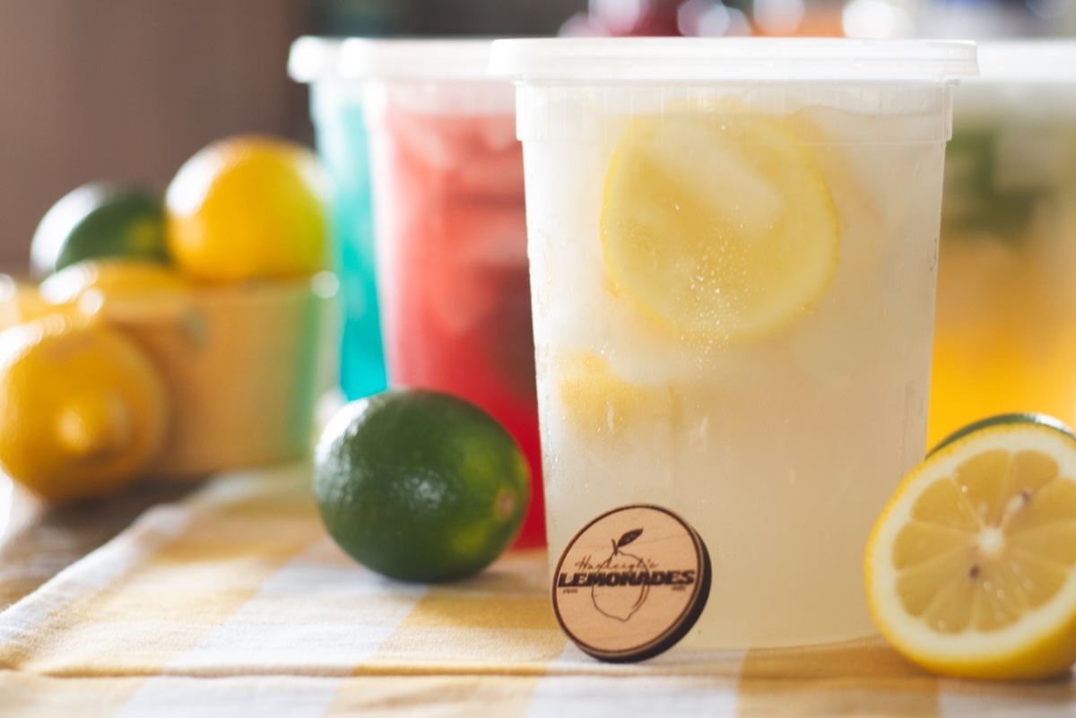 colorful cups of lemonade