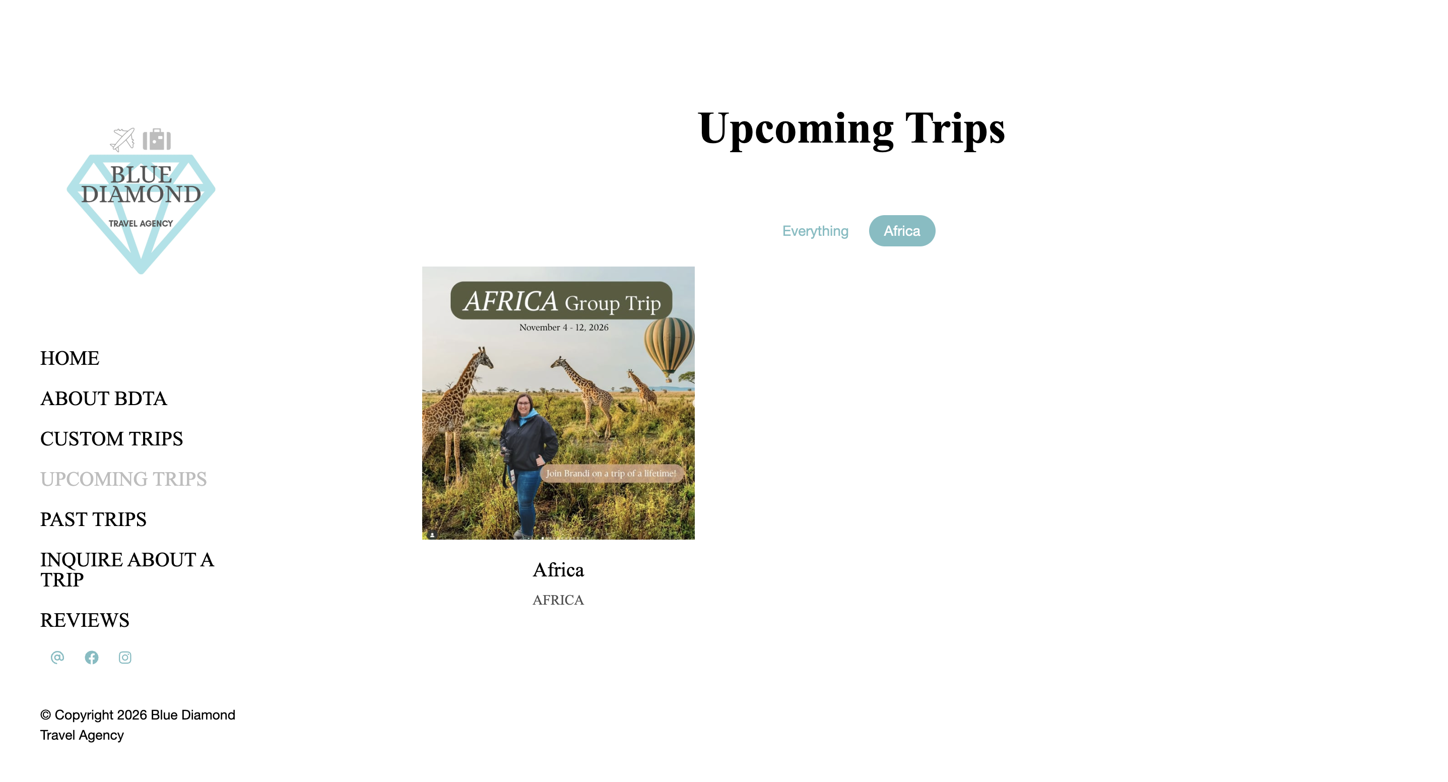 trip page for travel agent