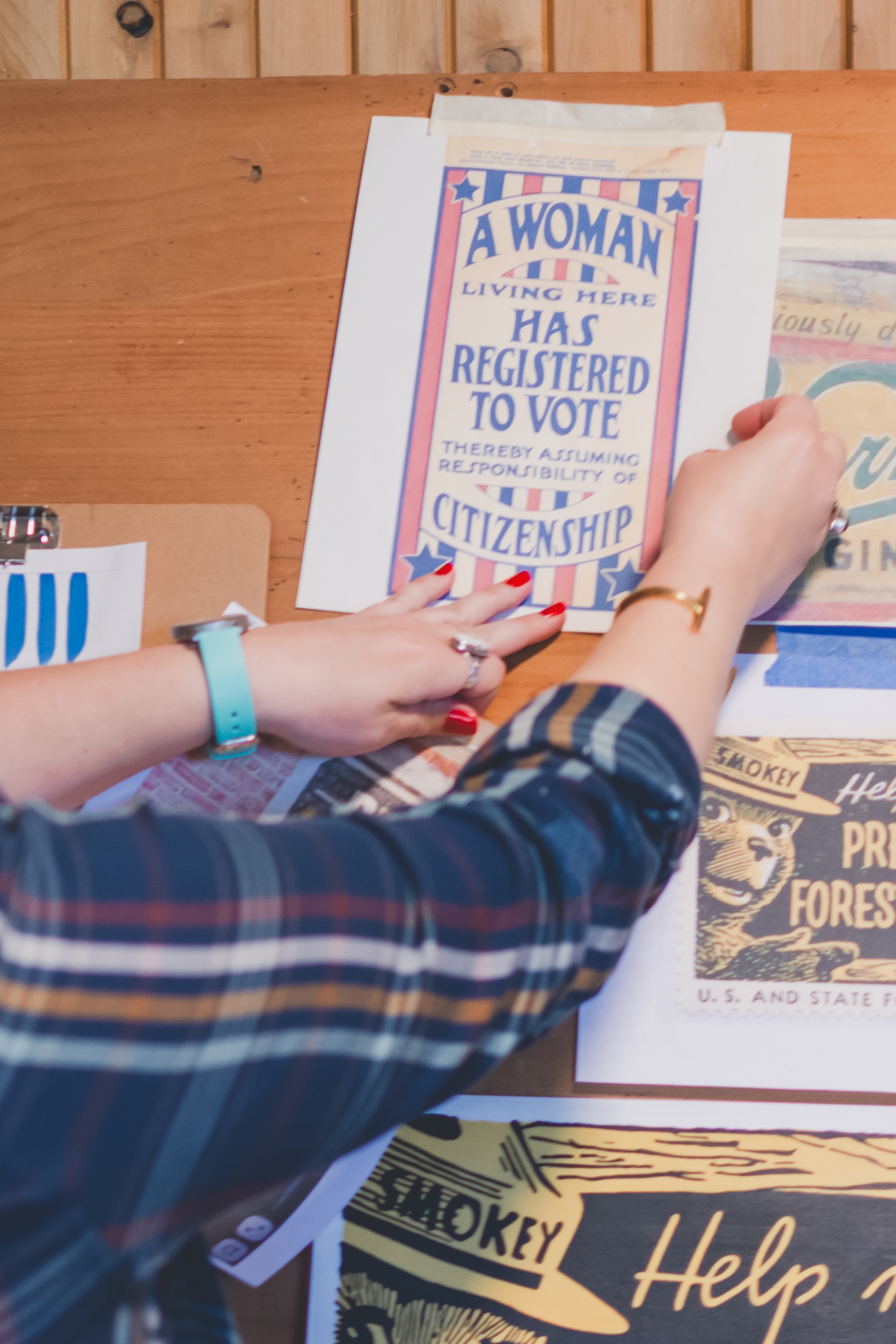 Close up of hand-painted art, tools, or details during a personal branding session